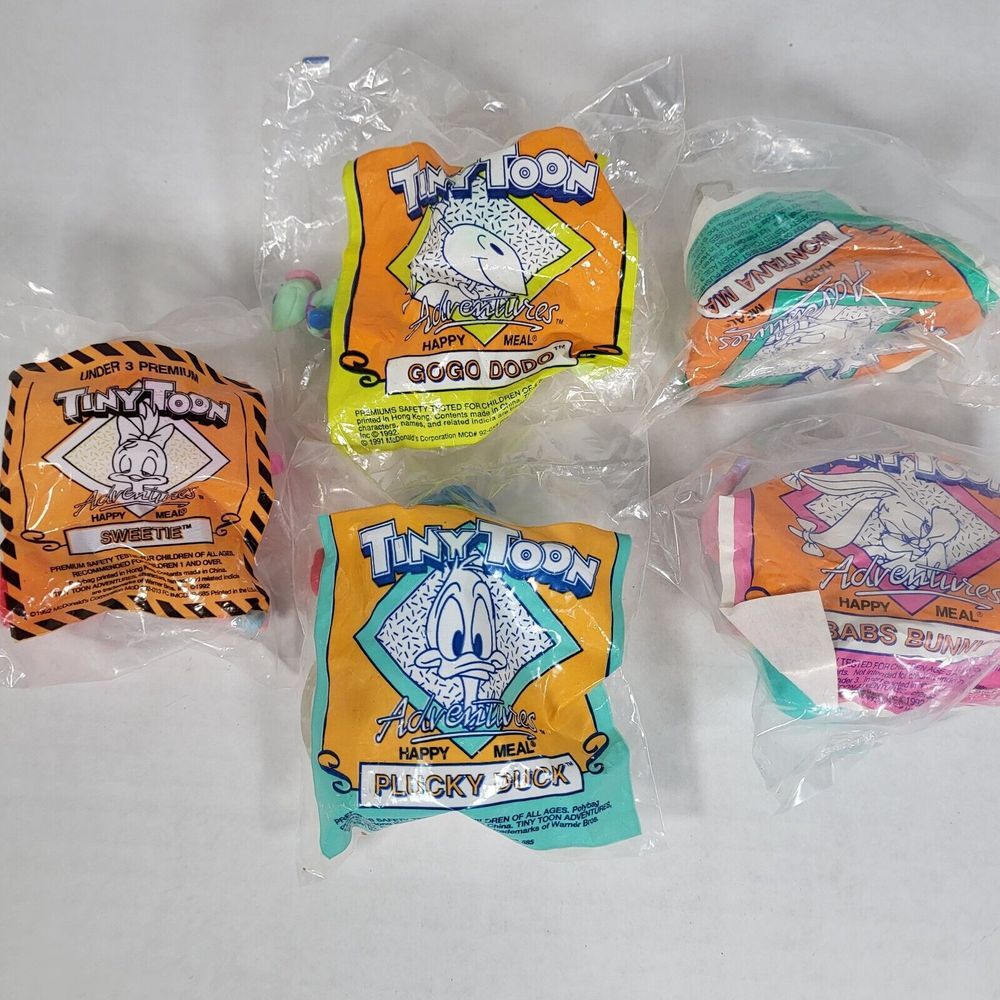 5 Tiny Toon Adventures McDonalds Happy‎ Meal Toys Plucky Babs Sweetie Dodo Max